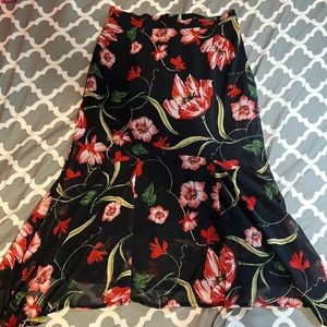 Women’s Black Floral Skirt, Size 10